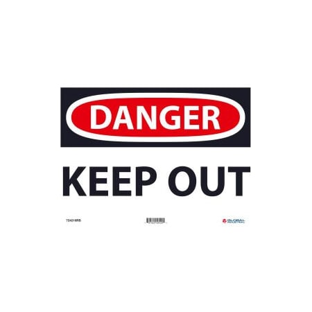 Nmc Danger Keep Out 10x14 Rigid Plastic GLOD59RB